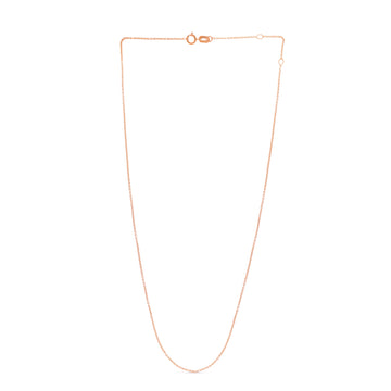 14K Rose Gold 0.97mm Double Extendable Cable Chain with Spring Ring Clasp. 18 total length with Jump Ring at 16 and 17 inch.